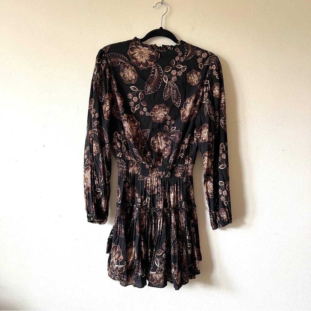 Misa Los Angeles Black and Brown Floral Mini Dress - Picture 6 of 6